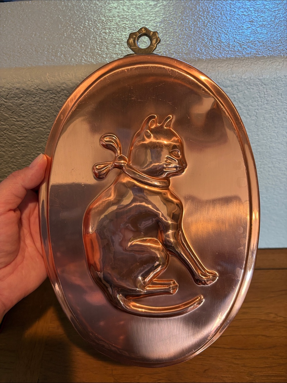 Vintage copper on tin cat mold